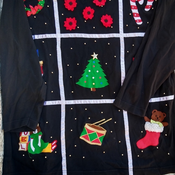 Chaus Women Holiday Shirt Christmas Ugly Party Vintage Retro Winter Long Sleeve - Picture 7 of 15